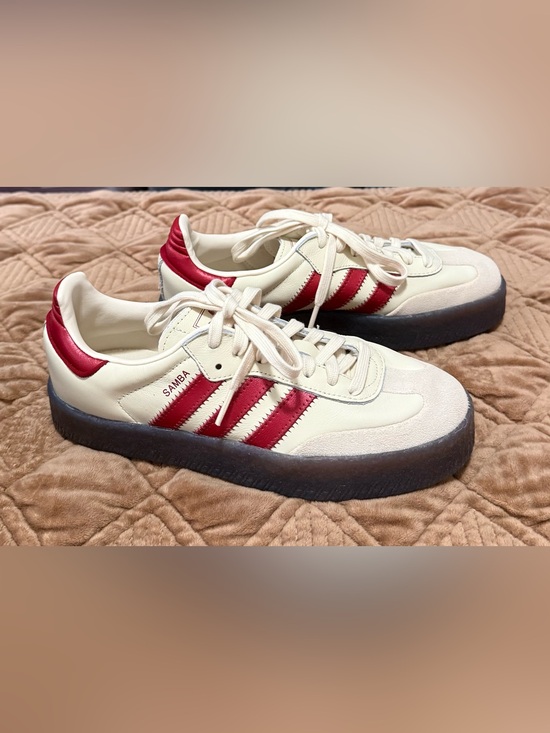 adidas Shoes - Adidas Samba Cream White/Team Victory Red Leather Sneakers